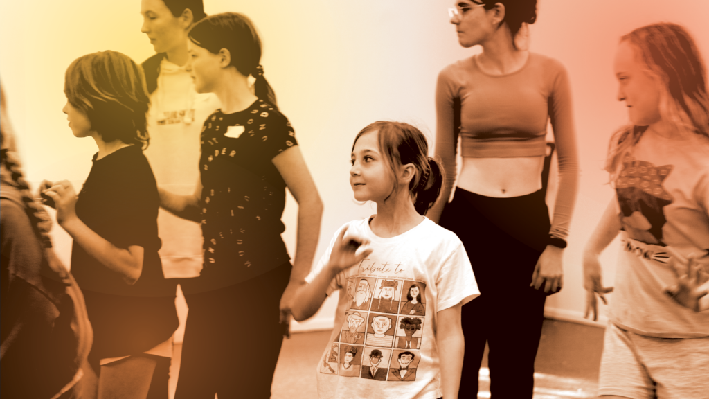 Young people in a drama workshop
